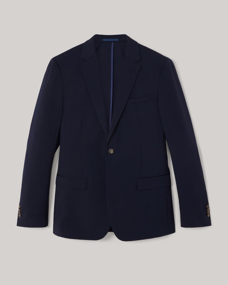 Wool Blend Soft Tailored Jacket, Navy, hi-res